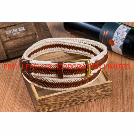 가죽 트림 패셔너블 니트 코튼 캐주얼 벨트 (JYB-202058)