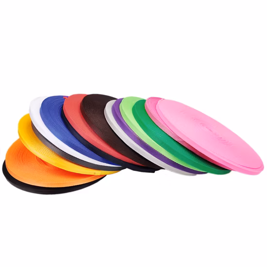 빨간 폴리프로필렌 화포 리본 벨트 부대 PP 가죽 끈 평직 꿰매는 부속품 가죽 끈