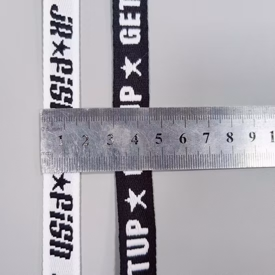 사용 후 재활용 폴리에스테르 웨빙, 자카드 RPET 웨빙, 컬러풀한 재활용 폴리에스테르 자카드 웨빙